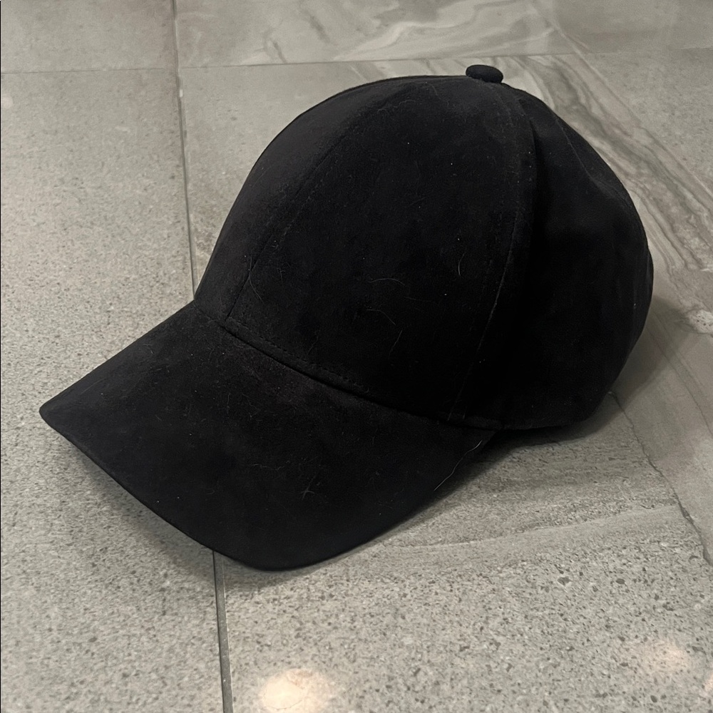 Wilfred Black Suede Baseball Cap